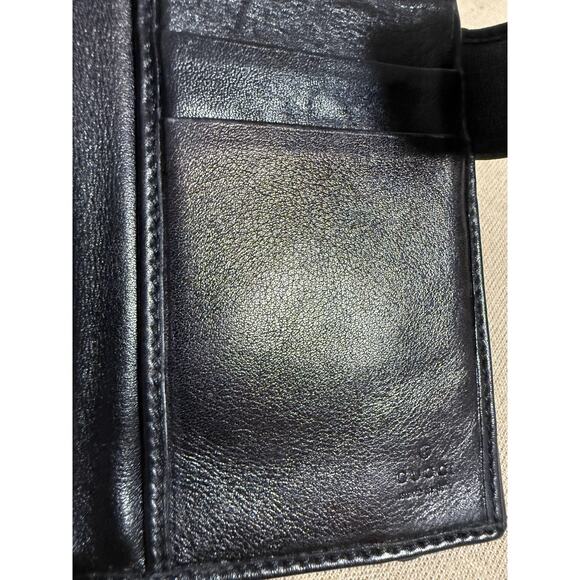 Gucci Wallet Womens Black Leather Interlocking GG Logo Trifold Made in Italy - Picture 13 of 16